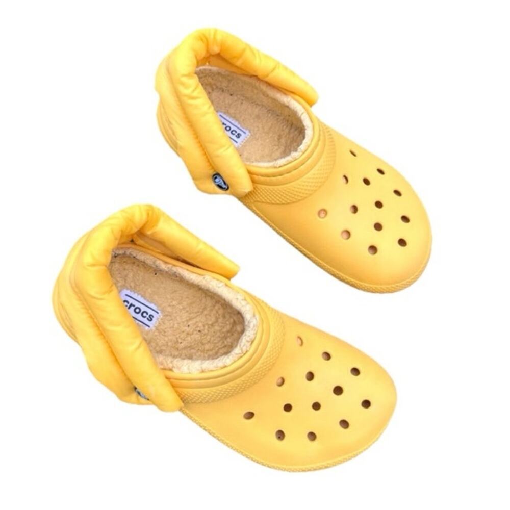 CROCS Classic Lined Neo Puff Clogs Unisex Size M5 W7 Yellow - Picture 5 of 16